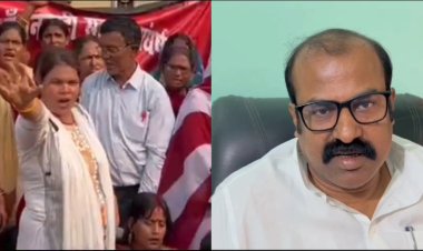 आंगनबाड़ी सेविका-सहायिका ने अपनी मांगों के समर्थन में मंत्री मदन सहनी के दरभंगा आवास का किया घेराव