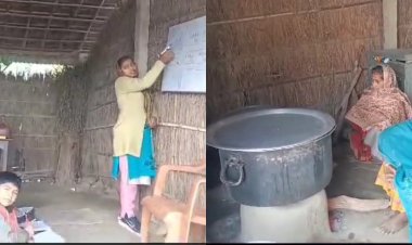बिहार का एक ऐसा स्कूल, स्थापना के 17 साल बाद भी स्कूल को भवन नसीब नही, सेवानिवृत्त शिक्षक के दरवाजे पर झोपड़ी में चलता है स्कूल, शोच और पानी के लिए दूसरे घरों का सहारा